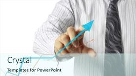  Presentation with show - Theme consisting of collage defence - businessman with show a graph background and a  colored foreground