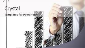  Presentation with touch screen - Cool new PPT theme with collage defence - touch screen financial symbols coming backdrop and a  colored foreground