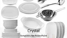  Presentation with different - Slides enhanced with collage different dishes isolated white background and a light gray colored foreground