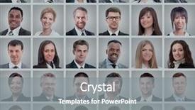  Presentation with diverse people - PPT theme with collage diverse faces expressions people background and a gray colored foreground