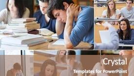  Presentation with exam - Audience pleasing PPT theme consisting of old wood photo camera backdrop and a coral colored foreground.