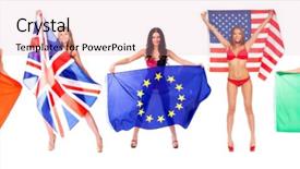  Presentation with world flags - Presentation design with collage flags of the world background and a lemonade colored foreground