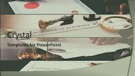  Presentation with notary - Audience pleasing theme consisting of collage for law and notary backdrop and a light gray colored foreground