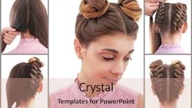  Presentation with sacred geometry symbol collage - Cool new PPT layouts with collage for trendy hairstyle tutorial backdrop and a coral colored foreground