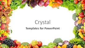  Presentation with fruits - Audience pleasing theme consisting of collage-fresh-and-healthy-vegetables backdrop and a white colored foreground