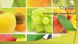  Presentation with fruit - PPT theme featuring collage from fresh fruit background and a yellow colored foreground
