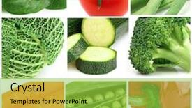  Presentation with fresh fruits and vegetables - Presentation having collage from fresh vegetables background and a yellow colored foreground