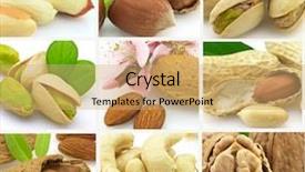  Presentation with nuts - Cool new presentation with collage from tasty nuts backdrop and a coral colored foreground
