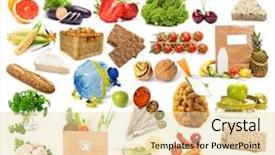  Presentation with white healthy food - Slide set featuring collage healthy food isolated background and a blonde colored foreground