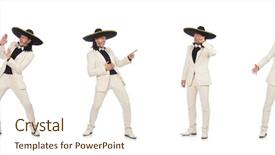  Presentation with latino - Beautiful presentation featuring collage latino - funny mexican in suit backdrop and a cream colored foreground