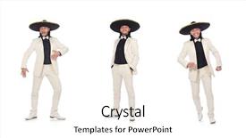  Presentation with latino - Colorful presentation enhanced with collage latino - funny mexican in suit backdrop and a white colored foreground