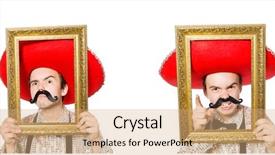  Presentation with folklore mexican - PPT layouts featuring collage latino - funny mexican isolated background and a coral colored foreground