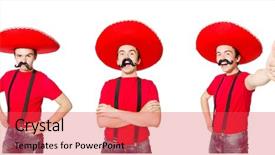  Presentation with mexican vacations - Beautiful presentation theme featuring collage latino - funny mexican isolated backdrop and a red colored foreground