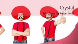  Presentation with blank whiteboard isolated on white - PPT theme featuring collage latino - funny mexican isolated background and a red colored foreground