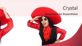  Presentation with latino - Presentation with collage latino - mexican woman in funny concept background and a  colored foreground