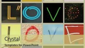  Presentation with fonts - Colorful slides enhanced with word love in different backdrop and a yellow colored foreground