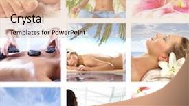  Presentation with pictures of logistics - Colorful slides enhanced with collage made of some spa backdrop and a coral colored foreground