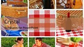  Presentation with shots - Presentation enhanced with collage made with beautiful picnic shots background and a coral colored foreground