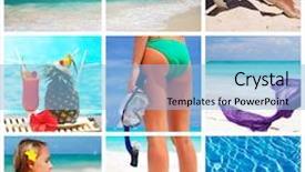  Presentation with shots - Amazing slides having collage made with beautiful tropical resort shots backdrop and a light blue colored foreground