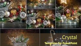  Presentation with tale - PPT theme with collage-mix-set-of-christmas background and a tawny brown colored foreground