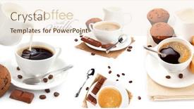  Presentation with white milk - Amazing PPT theme having collage-mix-set-of-cups backdrop and a cream colored foreground