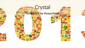  Presentation with alphabet - Cool new presentation with collage new year - alphabet made of many fruits backdrop and a blonde colored foreground