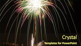  Presentation with fireworks on bridge - Beautiful PPT theme featuring collage new year - fireworks backdrop and a  colored foreground