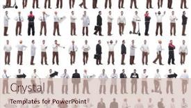  Presentation with displaying - PPT layouts enhanced with collage-of-a-man background and a soft green colored foreground