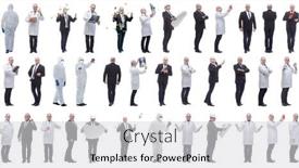  Presentation with displaying - Theme featuring collage-of-a-man background and a light gray colored foreground