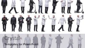  Presentation with displaying - Slides enhanced with collage-of-a-man background and a light gray colored foreground