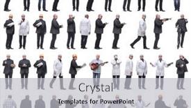  Presentation with displaying - Presentation theme enhanced with collage-of-a-man background and a light gray colored foreground