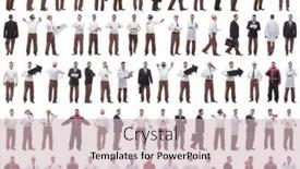  Presentation with displaying - Slides with collage-of-a-man background and a soft green colored foreground