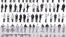  Presentation with displaying - Theme featuring collage-of-a-man background and a light gray colored foreground