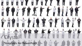  Presentation with displaying - Slide deck enhanced with collage-of-a-man background and a  colored foreground