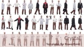  Presentation with displaying - PPT layouts featuring collage-of-a-man background and a lemonade colored foreground