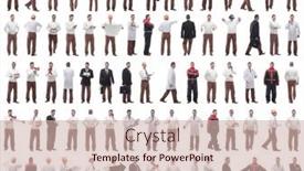  Presentation with displaying - Presentation theme having collage-of-a-man background and a soft green colored foreground