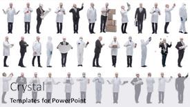  Presentation with displaying - Presentation theme consisting of collage-of-a-man background and a  colored foreground