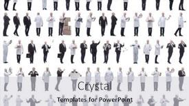  Presentation with displaying - Presentation theme enhanced with collage-of-a-man background and a light gray colored foreground