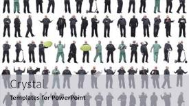  Presentation with displaying - Presentation design enhanced with collage-of-a-man background and a light gray colored foreground