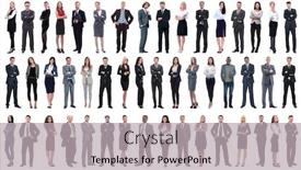  Presentation with people collage - PPT theme featuring collage-of-a-variety background and a light gray colored foreground