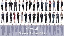  Presentation with people collage - PPT theme consisting of collage-of-a-variety background and a gray colored foreground