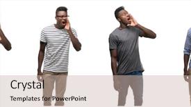  Presentation with african american - PPT theme with collage of african american man background and a soft green colored foreground