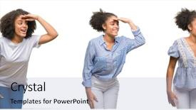  Presentation with colonoscopy african american patient - Slides enhanced with collage of african american woman background and a  colored foreground