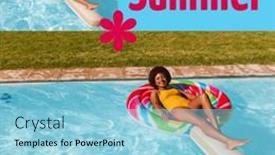  Presentation with summer party - Theme with collage-of-african-american-woman background and a  colored foreground