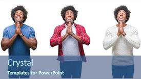  Presentation with forgiveness - PPT layouts having collage of african american young handsome man over isolated background praying with hands together asking for forgiveness smiling confident background and a ocean colored foreground