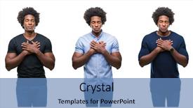  Presentation with african american - Presentation design having collage of african american young background and a teal colored foreground