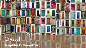  Presentation with ancient - Amazing PPT theme having collage of ancient colourful doors backdrop and a coral colored foreground