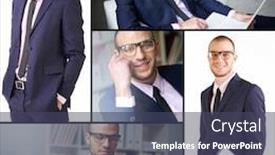  Presentation with collage of a forest - Amazing presentation theme having collage of attractive male in suit and eyeglasses backdrop and a ocean colored foreground
