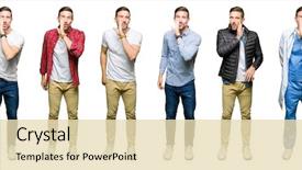  Presentation with collage of a forest - Colorful slides enhanced with collage of attractive young man backdrop and a lemonade colored foreground