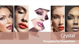  Presentation with beauty - Presentation design having collage of beautiful beauty portraits background and a  colored foreground